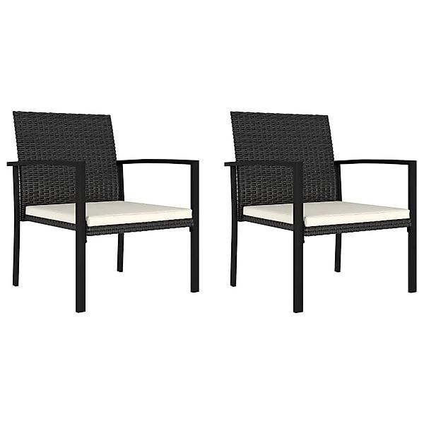 vidaXL Garten-Essstühle 2 Stk Poly Rattan Schwarz 315110 günstig online kaufen