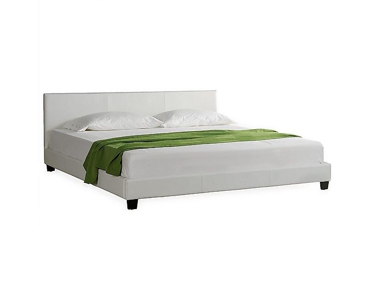 Corium Polsterbett, Kunstlederbett »Albacete« 140x200cm weiß, mit Lattenros günstig online kaufen