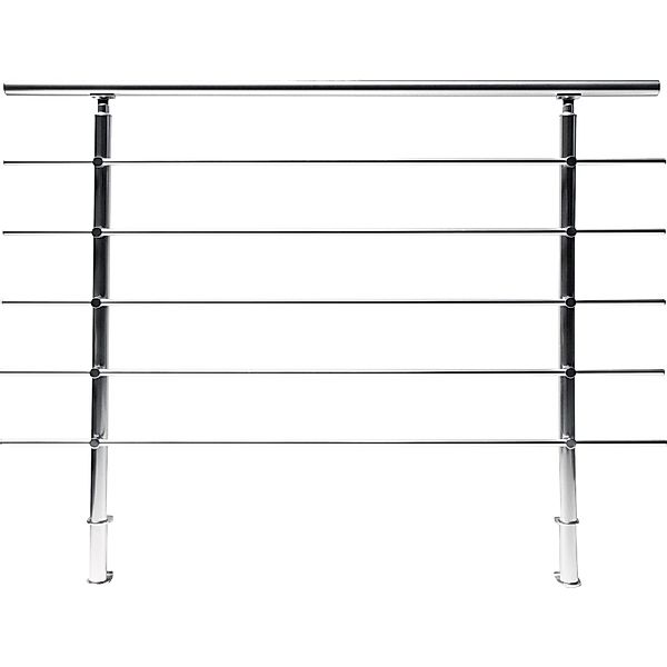 Geländer Set Aluminium - 120 cm x 150 cm mit Rundstäben für seitliche Monta günstig online kaufen