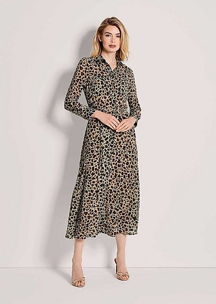 MADELEINE Maxikleid Druckkleid mit Leo-Muster Midikleid mit Hemdkragen, Bin günstig online kaufen