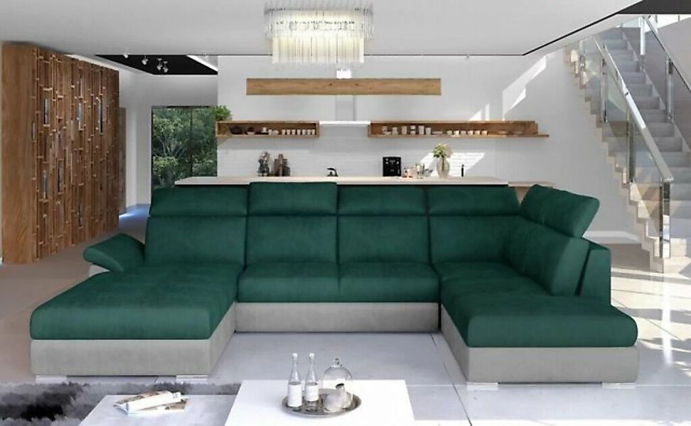 JVmoebel Ecksofa Ecksofa Stoff U-Form Sofa Couch Design Couch Polster Texti günstig online kaufen