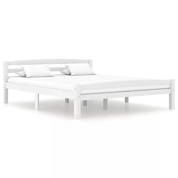 vidaXL Bettgestell Massivholzbett Weiß Kiefer 160x200 cm Doppelbett Bett Be günstig online kaufen