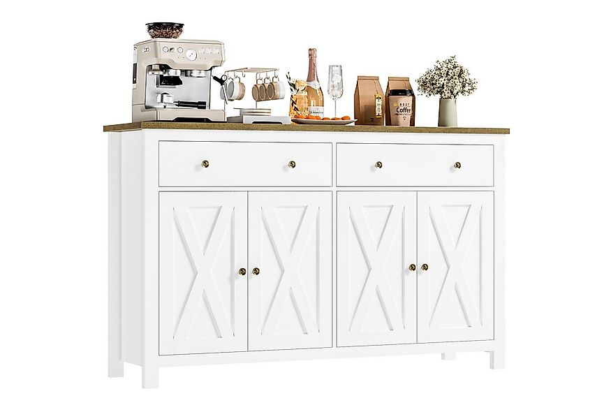 Homfa Sideboard für Küche 140cm Breit, Küchenschrank Buffetschrank mit 2 Sc günstig online kaufen