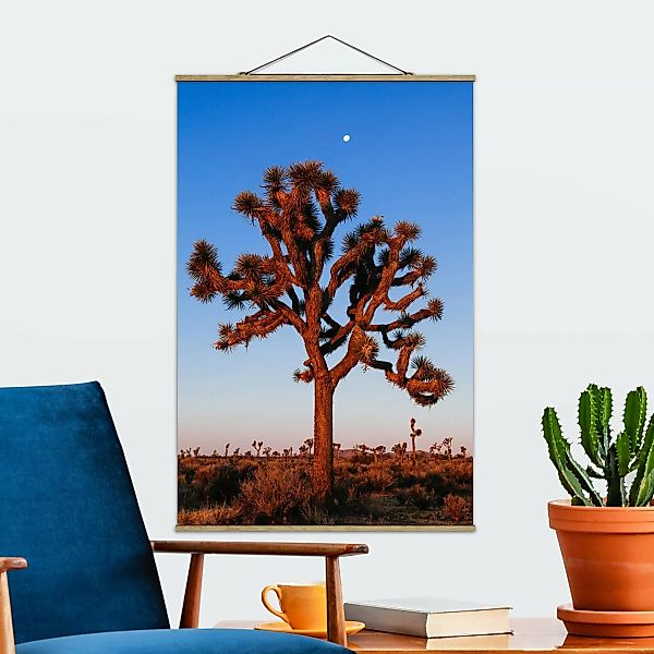 Stoffbild mit Posterleisten Baum im Mondschein günstig online kaufen