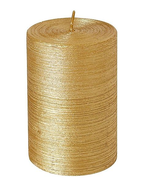 Steinhart Kerzen Adventskerze Stumpenkerze "Glory" Gold 100/68 mm günstig online kaufen