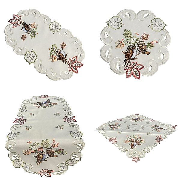 Westernlifestyle Tischdecke Eule beige Mitteldecke Deckchen günstig online kaufen