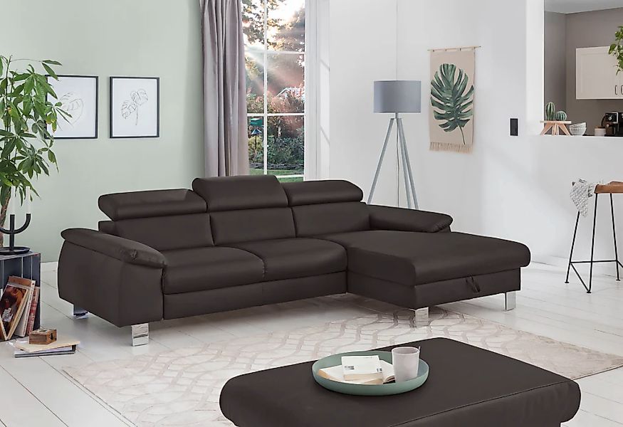 COTTA Ecksofa "Komaris L-Form, B: 244 cm" mit Kopfteilverstellung, optional günstig online kaufen