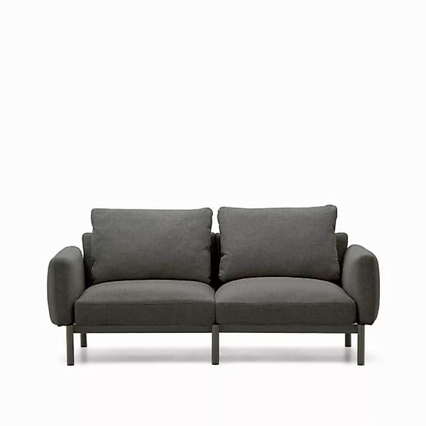 Natur24 Sofa 2-Sitzer-Sofa Sorells 201 x 73 x 104 cm Aluminium Grau günstig online kaufen