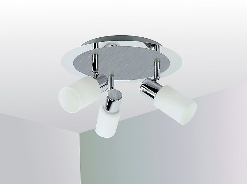 TRANGO LED Deckenleuchte, 3-flammig 2007-38R LED Deckenlampe in Rondell Chr günstig online kaufen