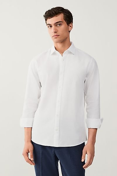 Next Langarmhemd Gewaschenes elegantes Langarmhemd aus günstig online kaufen