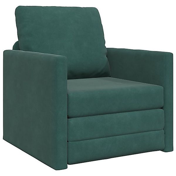 vidaXL Sofa Sofa-Bett 2-in-1 Dunkelgrün 74x77x81 cm Samt, 1 Teile günstig online kaufen