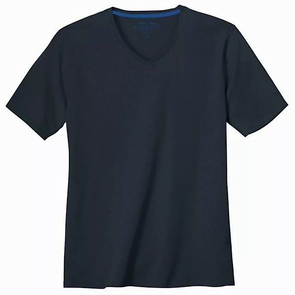 Redmond Rundhalsshirt Redmond Basic T-Shirt V-Neck navy große Größen günstig online kaufen