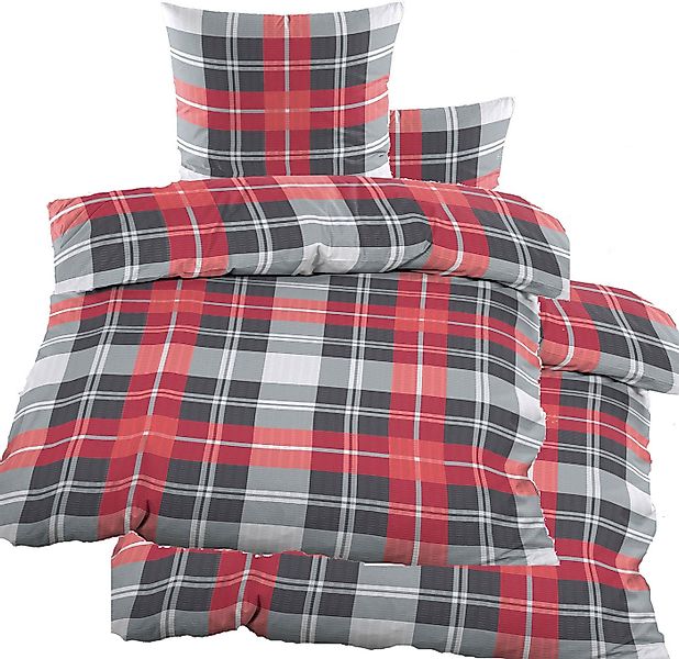 KH-Haushaltshandel Bettwäsche 4-tlg. Seersucker Bettwäsche 2x(135x200 +80x8 günstig online kaufen