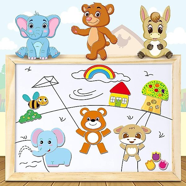 POPOLIC Holzpuzzle mit Doppelplatte, Lernspielzeug für günstig online kaufen