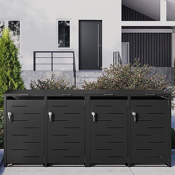 STEELSØN Mülltonnenbox Diorus 240L, abschließbar (Graphitschwarz, günstig online kaufen