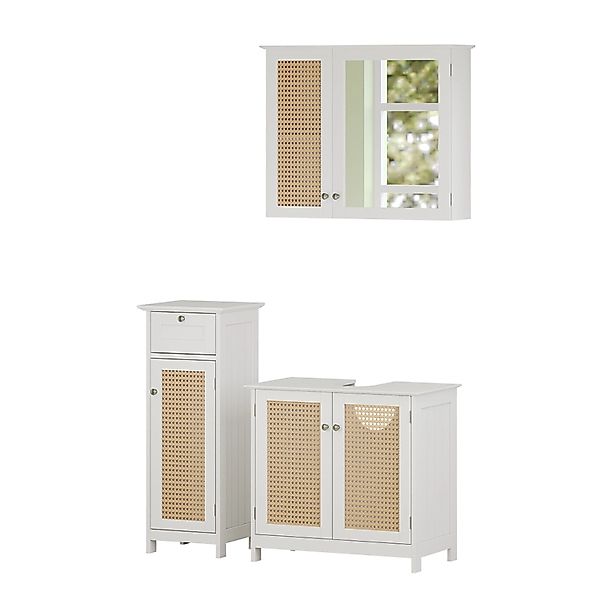 Vicco Badmöbel-Set Rosario Weiß 3 teilig günstig online kaufen