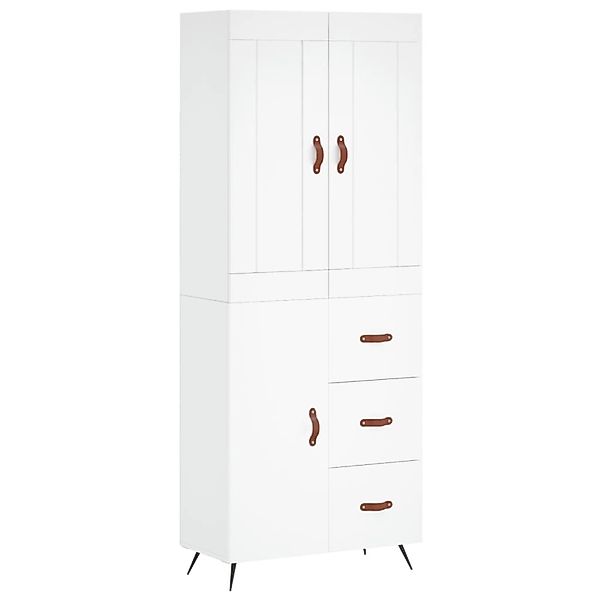 vidaXL Highboard Weiß 69,5x34x180 cm Holzwerkstoff 3199785 günstig online kaufen