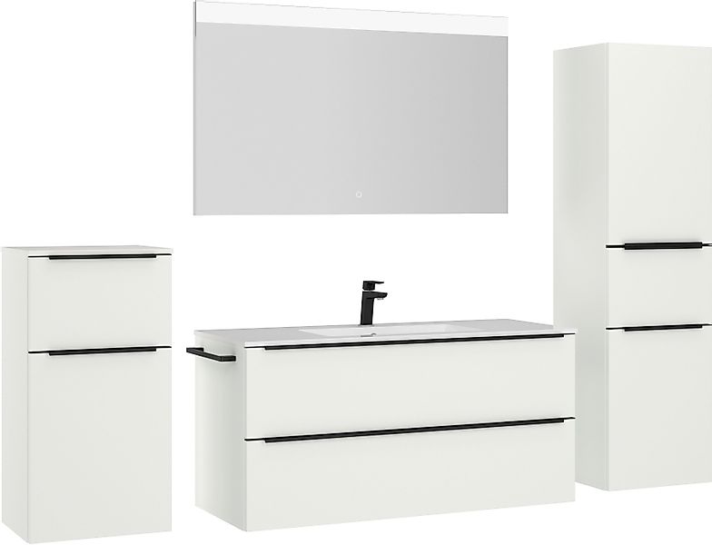 nobilia® Badmöbel-Set Levere, (4-St., vormontiert, mit günstig online kaufen
