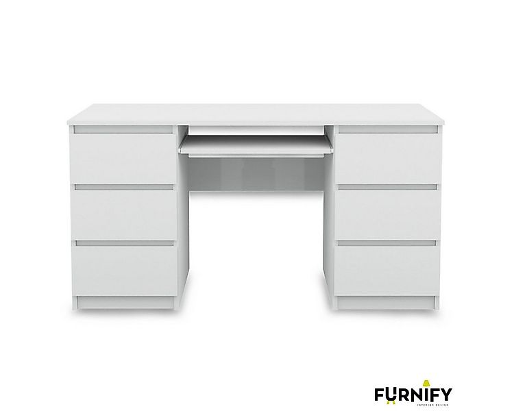 Furnify Schreibtisch Computertisch 6 Schubladen Schreibtisch Büro PC Tisch günstig online kaufen