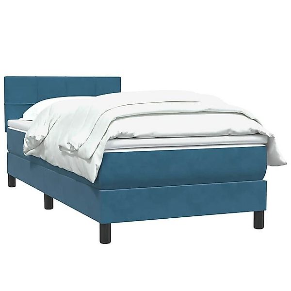 vidaXL Bett Boxspringbett mit Matratze Dunkelblau 100x210 cm Samt günstig online kaufen