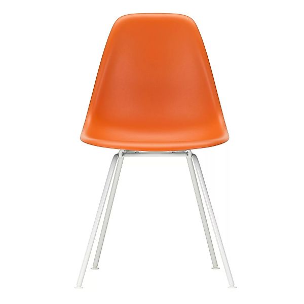 Vitra - Eames Plastic Side Chair DSX Gestell weiß - rostiges orange/Sitzsch günstig online kaufen