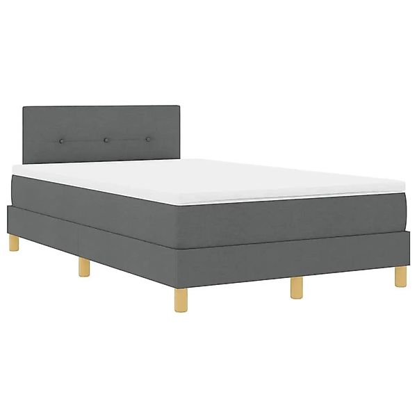 vidaXL LED Boxspringbett mit Matratze Dunkelgrau 120 x 190 cm Stoff 3342423 günstig online kaufen