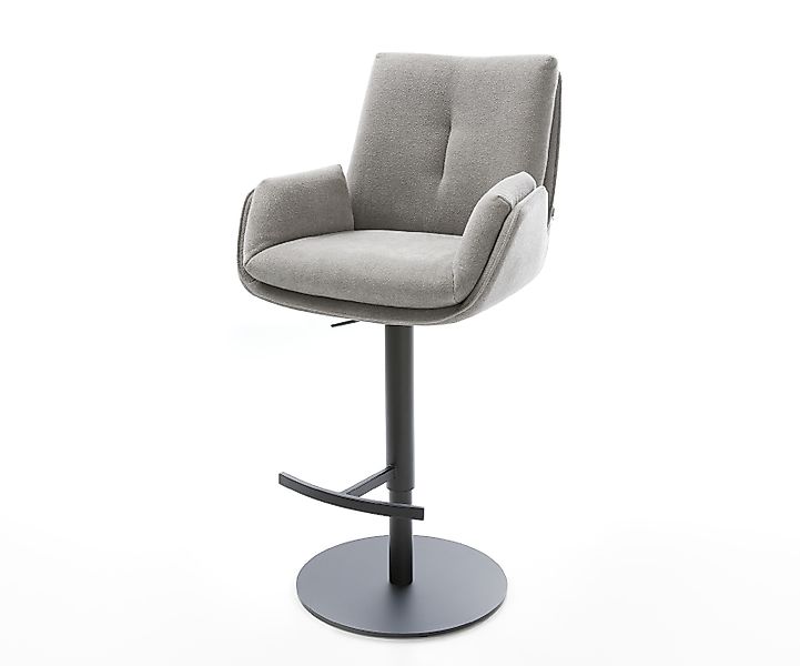 Barstuhl Clea-Flex Strukturstoff Soft Grau Drehfuß höhenverstellbar Metall günstig online kaufen