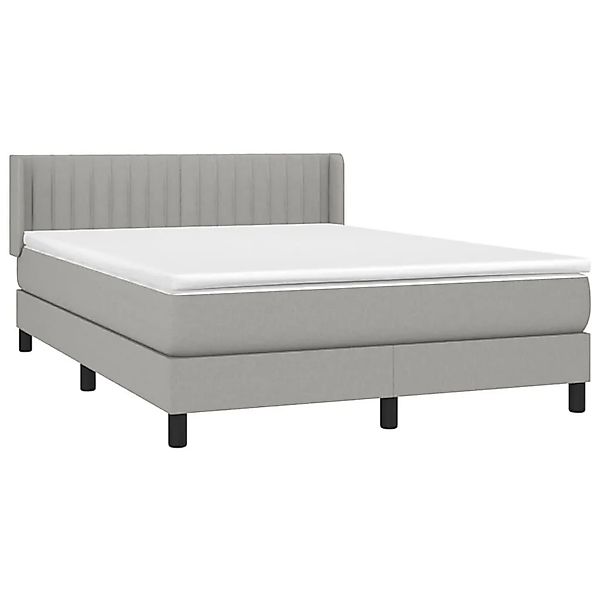 vidaXL Boxspringbett mit Matratze Hellgrau 140x190 cm Stoff 3129865 günstig online kaufen
