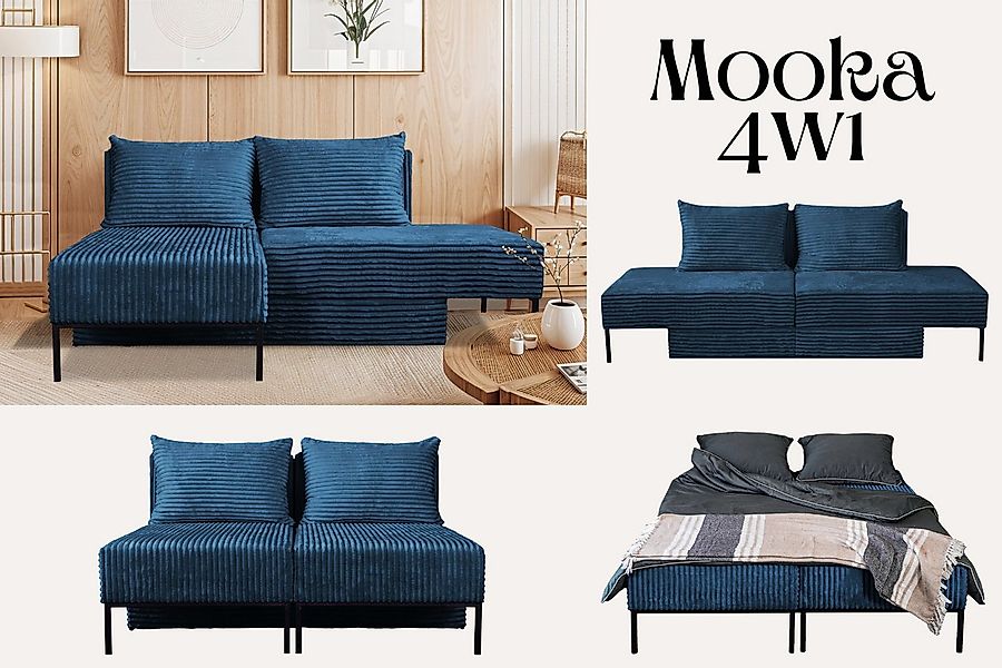 Kaiser Möbel Ecksofa Sofa, Betten, Liegestuhl, MOOKA 4in1-Multifunktions-Sy günstig online kaufen