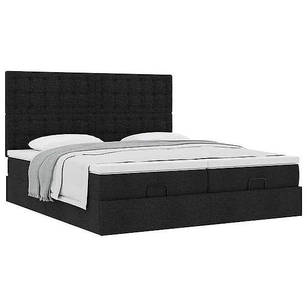 vidaXL Bett, Ottoman-Bett mit Matratzen Schwarz 160x200 cm Stoff günstig online kaufen