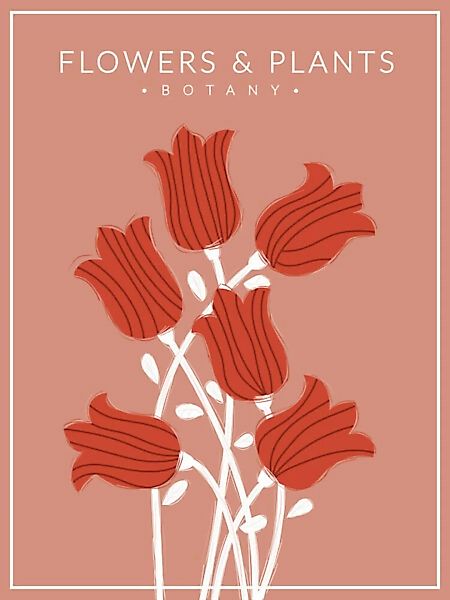 Poster / Leinwandbild - Red Flowers - Botany No3 günstig online kaufen