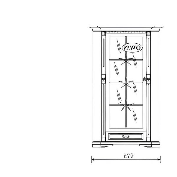 Xlmoebel Vitrine Traditioneller Schaukasten Schrank Glasvitrine Antik OW-N günstig online kaufen