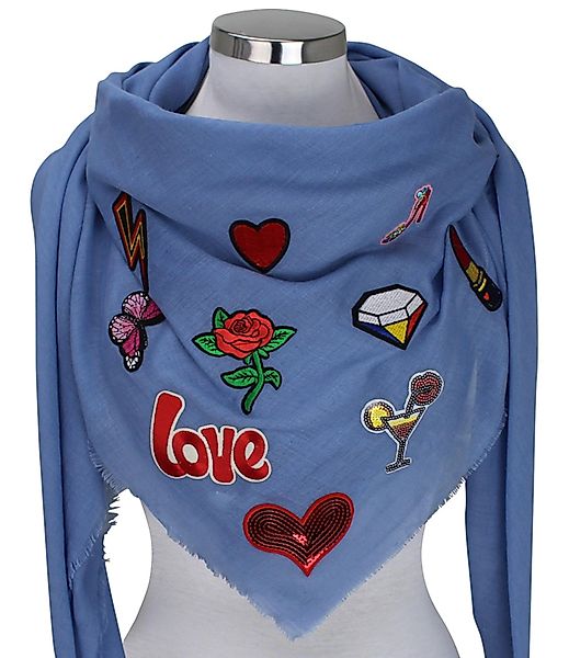 LOREZA Schal Damen XXL Patches Sticker günstig online kaufen