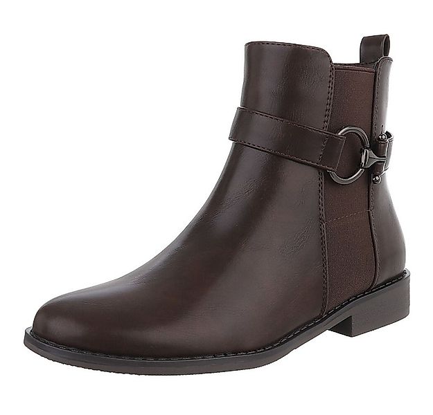 Ital-Design Elegante Damen-Stiefelette mit Schnalle und elastischen Einsätz günstig online kaufen