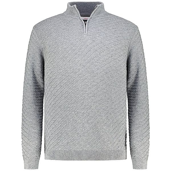 s.Oliver Strickpullover mit Rauten-Struktur Farbe grau Größe: 4XL günstig online kaufen
