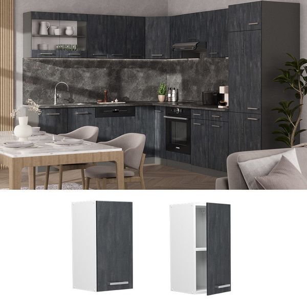 Vicco Hängeschrank R-Line, Schwarz Beton/Weiß, 30 günstig online kaufen