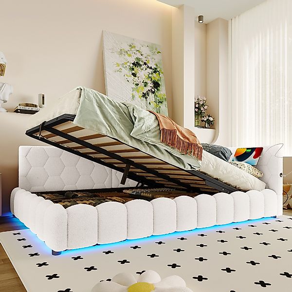 HAUSS SPOLE Schlafsofa 140x200cm mit LED-Lichtleiste, günstig online kaufen
