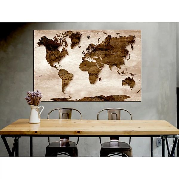 Bild auf Leinwand World Map: The Brown Earth XXL günstig online kaufen