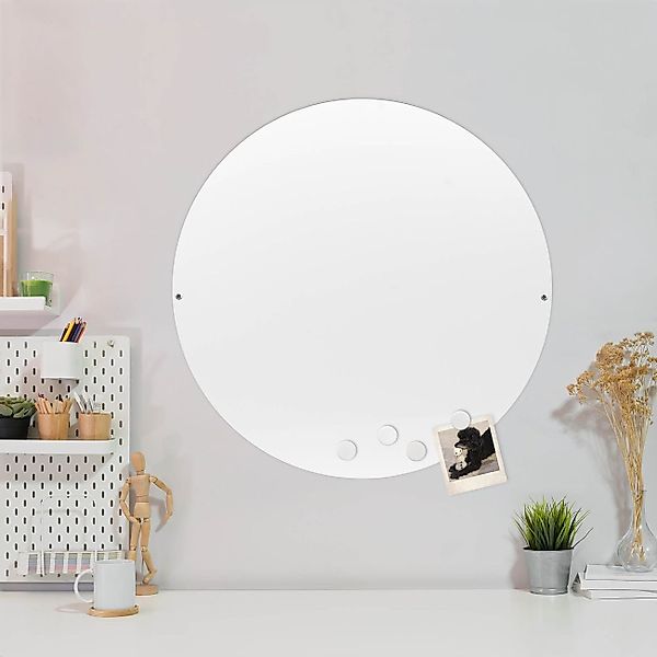banjado Magnettafel Memoboard Metall Rund Weiß günstig online kaufen