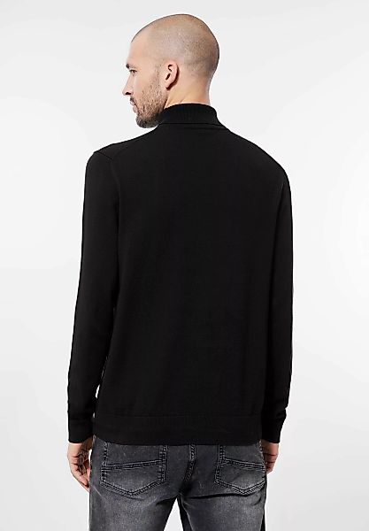 STREET ONE MEN Stehkragenpullover, in Unifarbe günstig online kaufen