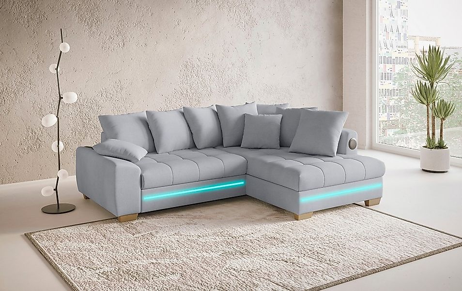 Mr. Couch Ecksofa "Nikita II, L-Form", mit Kaltschaum, RGB-LED, Soundsystem günstig online kaufen