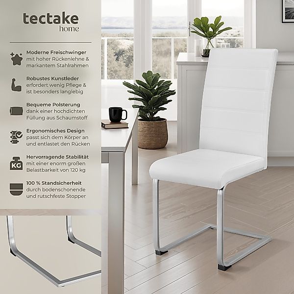 tectake Esszimmerstuhl Schwingstühle, Kunstleder (Set., 8 günstig online kaufen