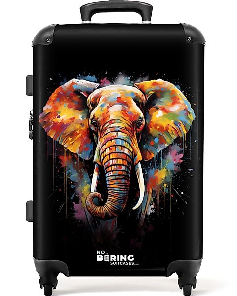 NoBoringSuitcases.com© Hartschalen-Trolley Elefant mit bunten Spritzern günstig online kaufen