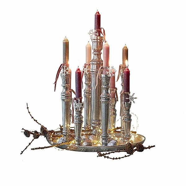 Mirabeau Kerzenständer Kerzenhalter Calcot antiksilber günstig online kaufen