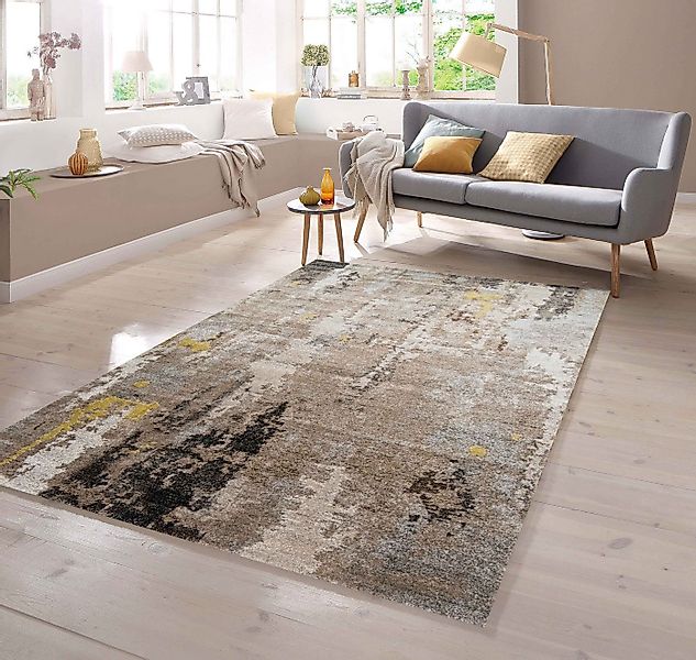 TeppichHome24 Teppich Teppich abstraktes Design eige braun, rechteckig günstig online kaufen