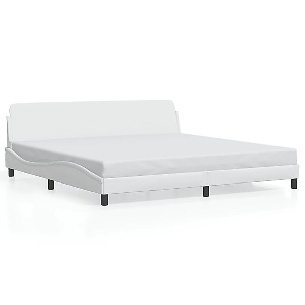 vidaXL Bettgestell Dover Weiß 200x200 cm Kunstleder 373259 günstig online kaufen