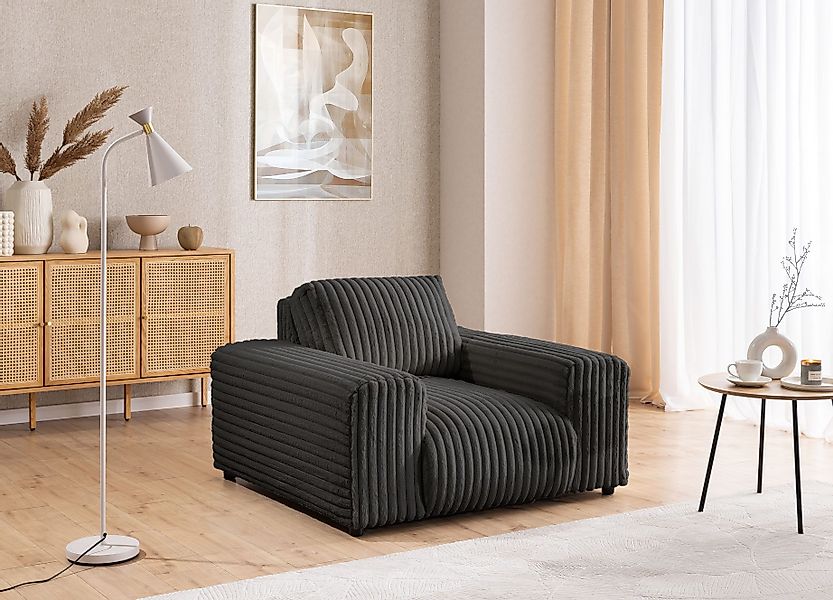 S-Style Möbel Sessel Mollis aus Plüschcord günstig online kaufen