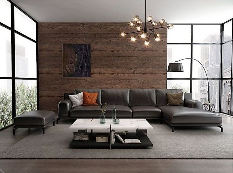 JVmoebel Ecksofa Sofa Couch mit Hocker Polster Garnitur Wohnlandschaft L-Fo günstig online kaufen