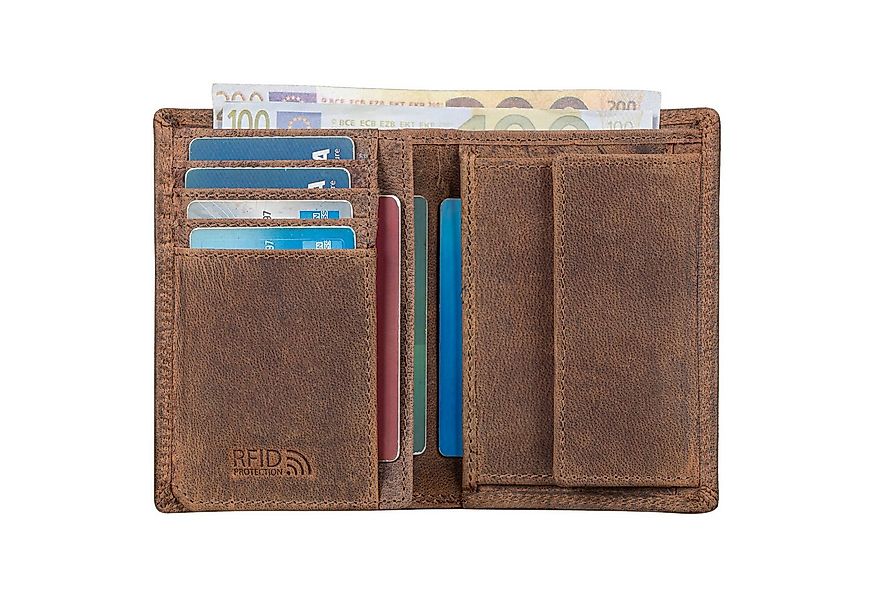Benthill Geldbörse Herren Ledergeldbörse Geldbeutel RFID Slim Portemonnaie günstig online kaufen