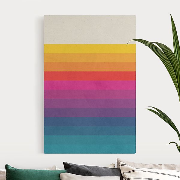 Leinwandbild auf Canvas Natural Retro Regenbogen Streifen günstig online kaufen